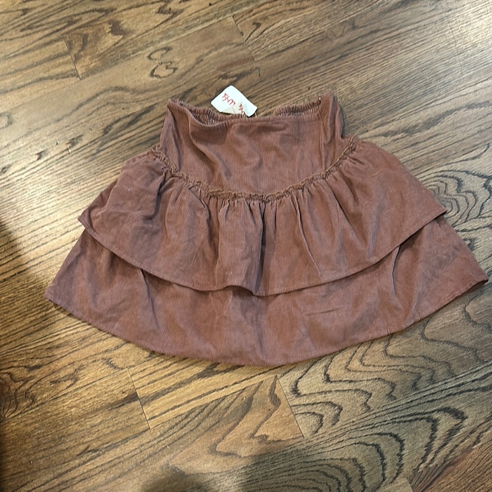 Japna Brown Bubble Mini Skirt
